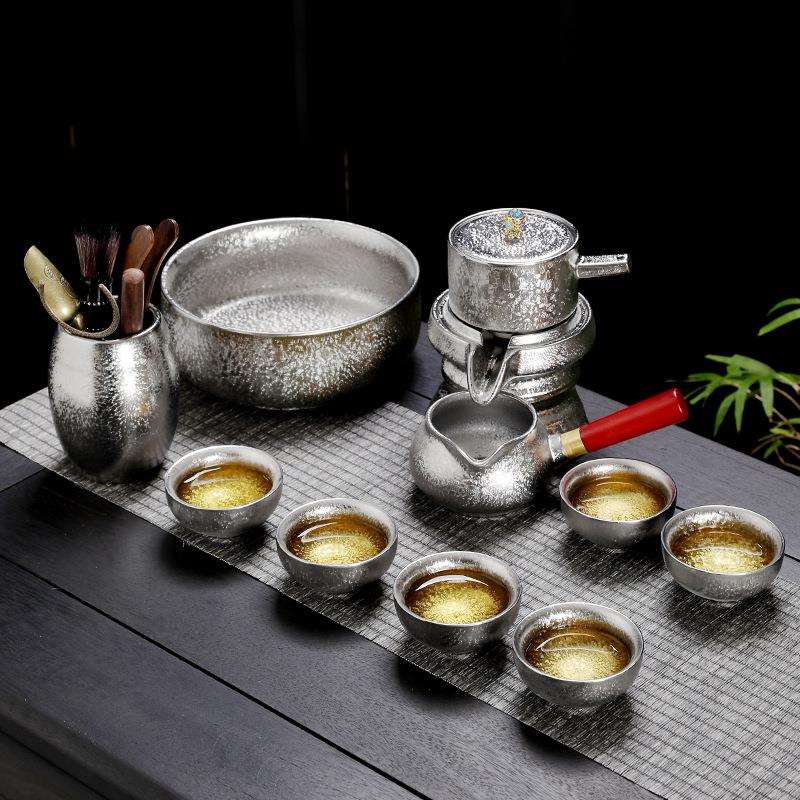 鎏金懒人石墨自动茶具套装旋转冲泡茶壶中式喝茶神器家用功夫全套