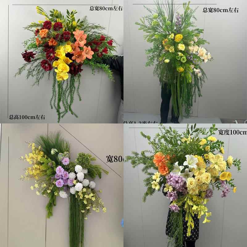 婚庆道具真花绢花挂花背景架拐角花铁艺几何屏风背景墙花点角花