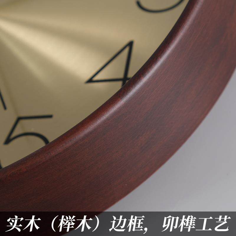 实木波静音挂钟钟客尚厅家用时创意时钟挂墙简约电石UYC英卧室表