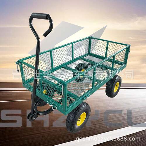 花园拉货四轮网车 搬运车手推工具车 运货车牵引平板拖车TC1840