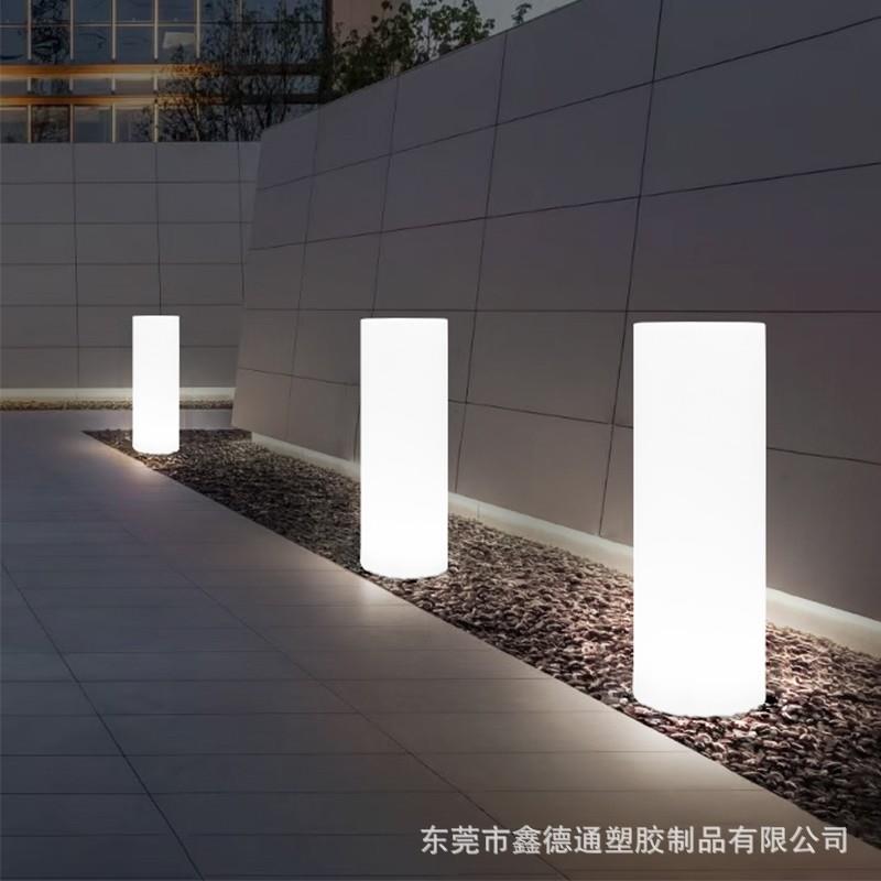 led发光圆柱灯走廊客厅落地灯景观庭院装饰灯户外活动灯柱太阳能
