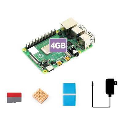 微雪树莓派代B入门959套含Pi4B-2/4/G8B146GSD卡散热片餐电源等