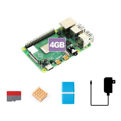 微雪树莓派代B入门959套含Pi4B-2/4/G8B146GSD卡散热片餐电源等