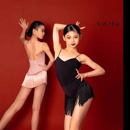2026新款拉丁舞女童练功服上衣摩登舞上衣女新款外搭冬季小坎肩