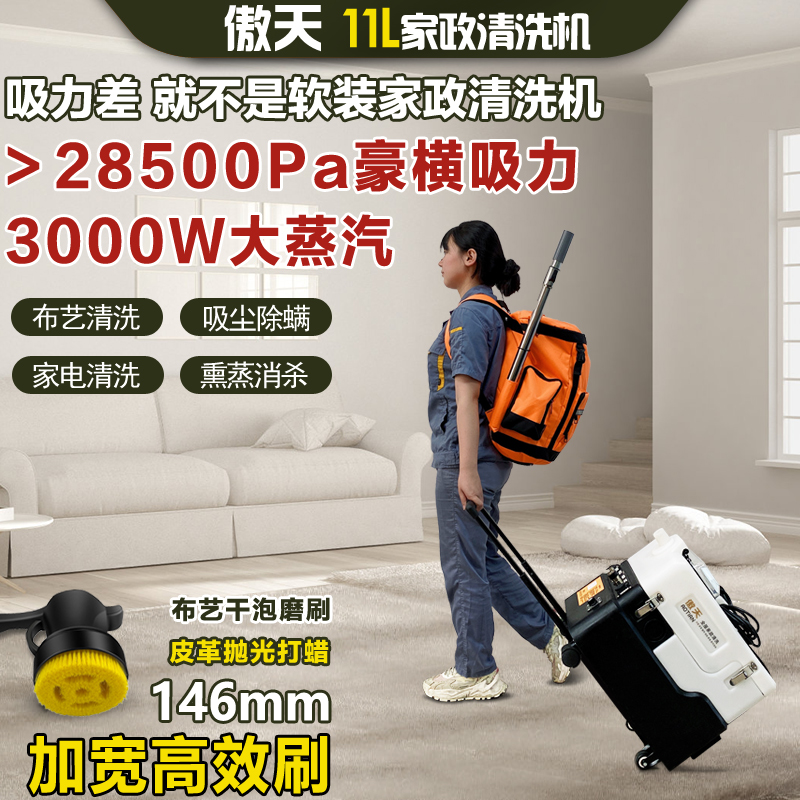 傲天蒸汽布艺清洗机窗帘床垫软装免拆洗抽吸一体地毯家用清洁机器