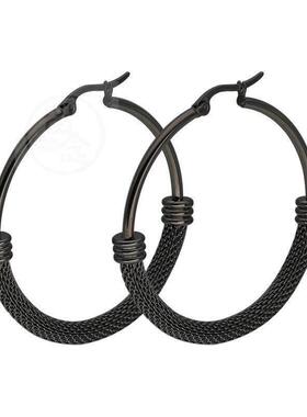 。Titanium steel fashion simple round exaggerated big ear ri