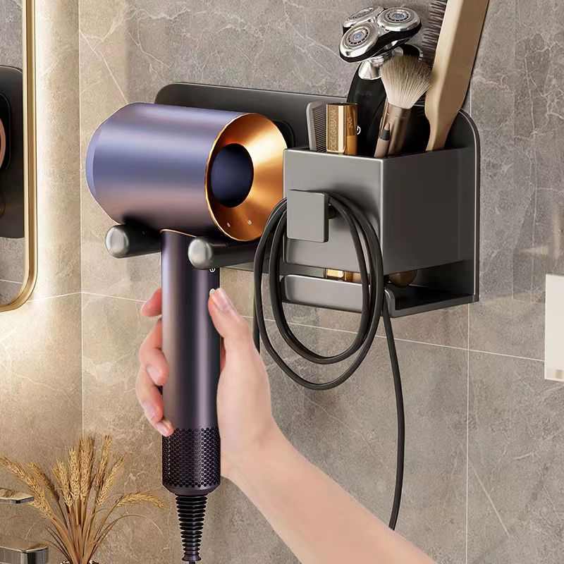 不生锈吹风机架子浴室免钉置物架厕所电吹风放置架壁风筒挂架