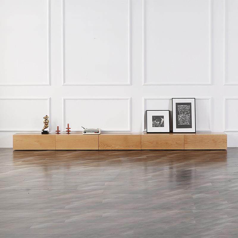 北欧全实木电视剧边柜现代简约樱桃木白蜡木白橡木黑胡桃木落地柜