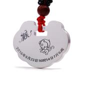 正品 宝宝银手镯定制刻字儿童女孩999银纯长命婴锁做周岁男满月礼