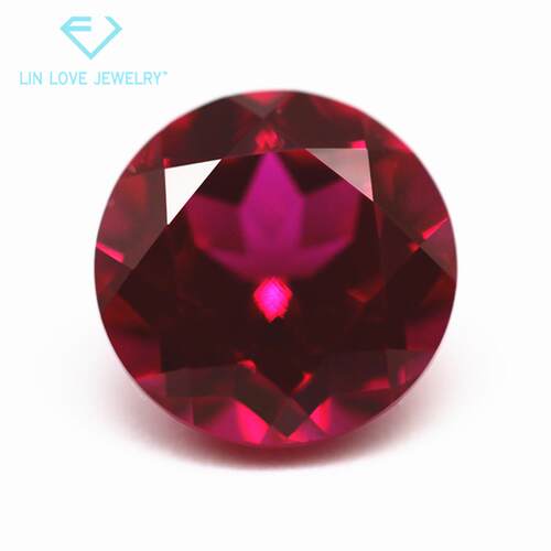 圆形异形培育红宝石戒面裸石 实验室培植再生长Ruby鸽血红宝石