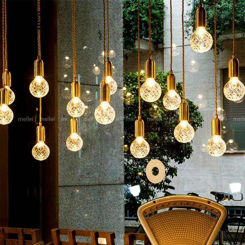 北欧创意玻璃小吊灯简约服装店橱窗灯吧台灯餐厅飘窗网红装饰灯具