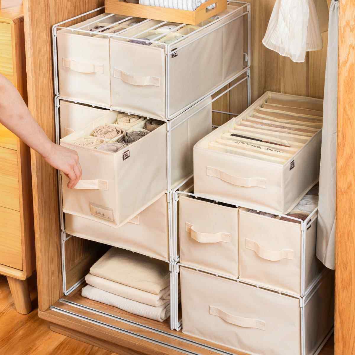 裤子衣物分格收纳箱家用衣柜衣服架子 T恤收纳盒夹缝分层整理神器,收纳整理,收纳箱,淘宝优惠券,粉丝福利购,淘宝优惠卷