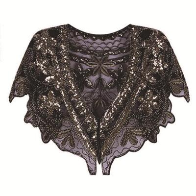 Mesh dress, outerwear, cardigan, short sequined shawl