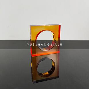 简约现代轻奢几何水晶摆件客厅电视柜桌面摆设样板间轻奢软装 饰品