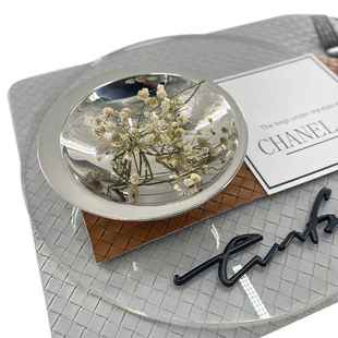 饰餐盘摆件具样板房餐盘餐桌软装 简656约轻奢西餐套装 样板间摆装