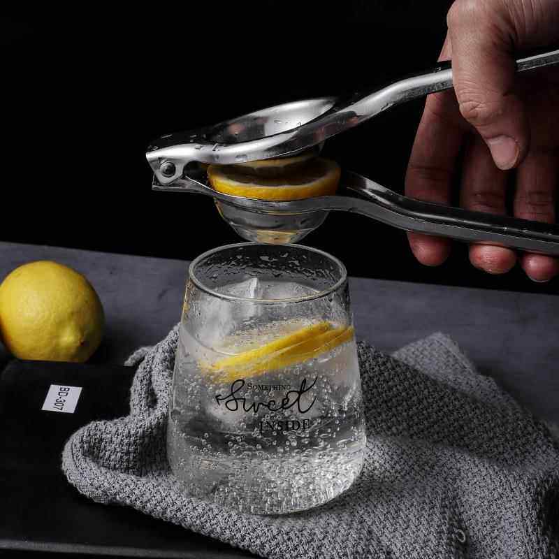 跨境不锈钢柠檬榨汁器 柠檬夹压汁器便携式手动榨汁机压汁小工具