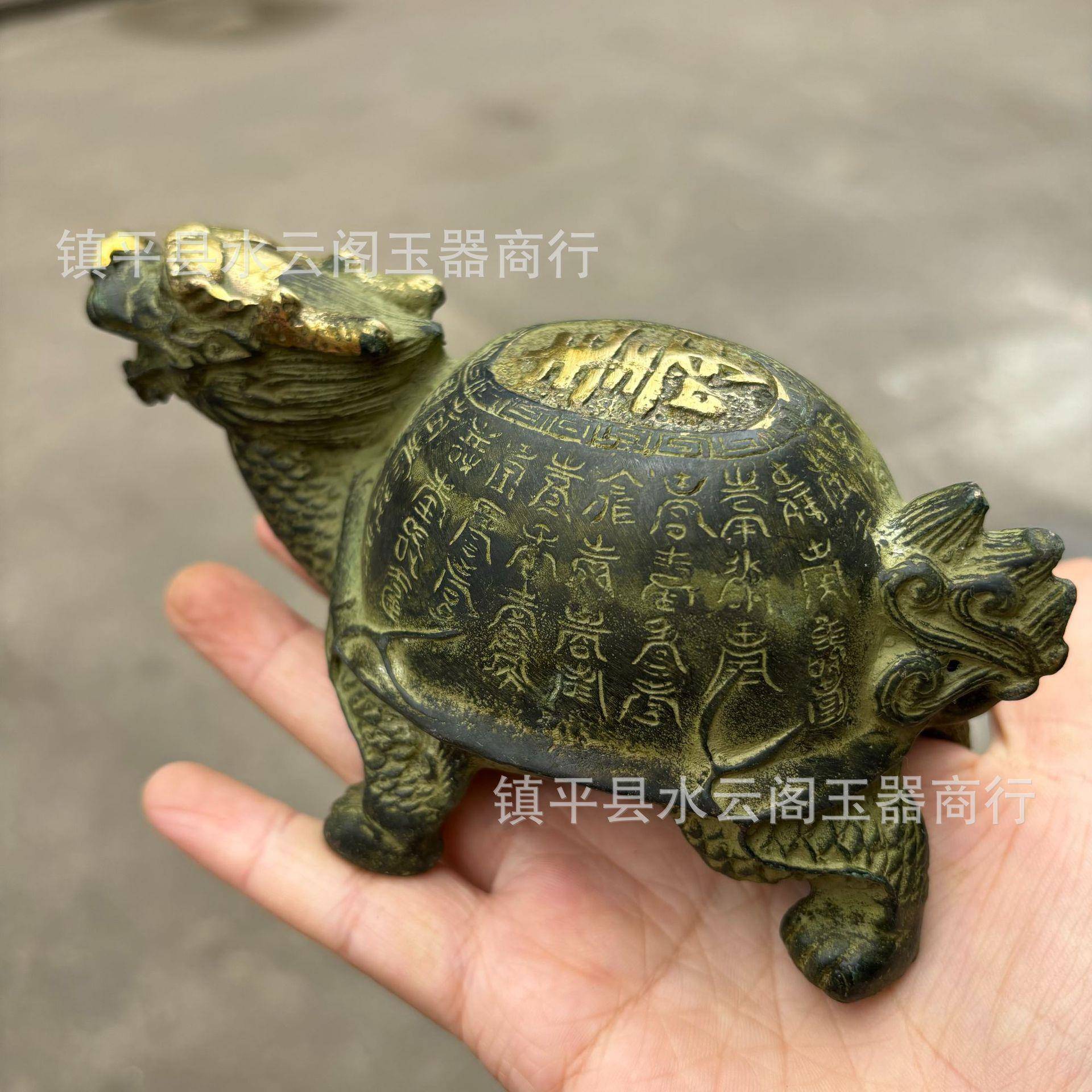 长寿龟铜器龙龟铜器乌龟青铜器百寿龟玄关阳台客厅家居装工艺品