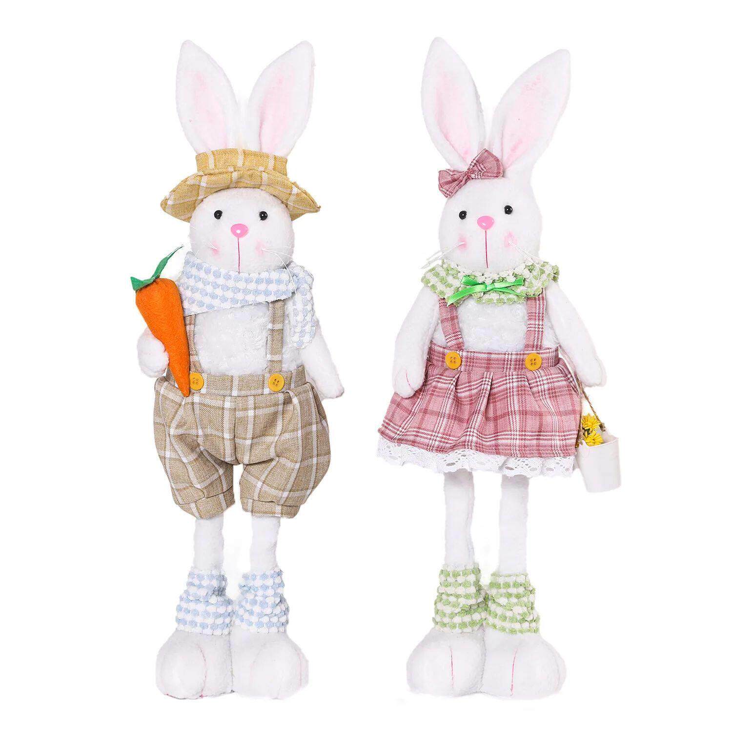 Easter Decorative Rabbit Cartoon Retractable Leg Couple Rabb