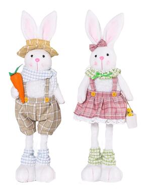 Easter Decorative Rabbit Cartoon Retractable Leg Couple Rabb