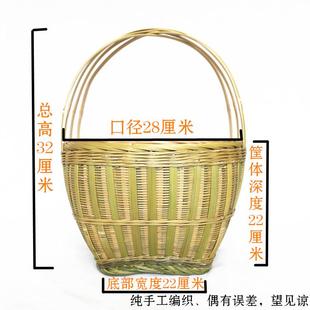 提篮竹编手提篮子竹篮农村水果采摘筐菜篮鸡蛋筐购物道具批发