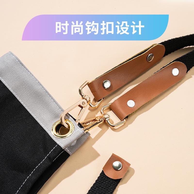 新款直销定制LOGO印字韩版时尚工作围裙制作男女画画奶茶店咖啡师
