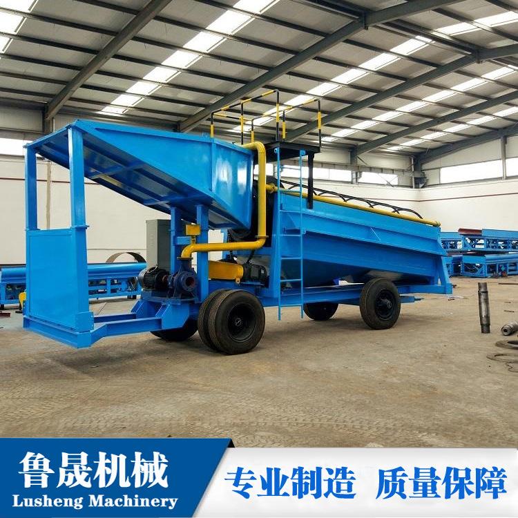 效果好选金子的机器开采沙金矿筛子移动式滚筒筛轮式