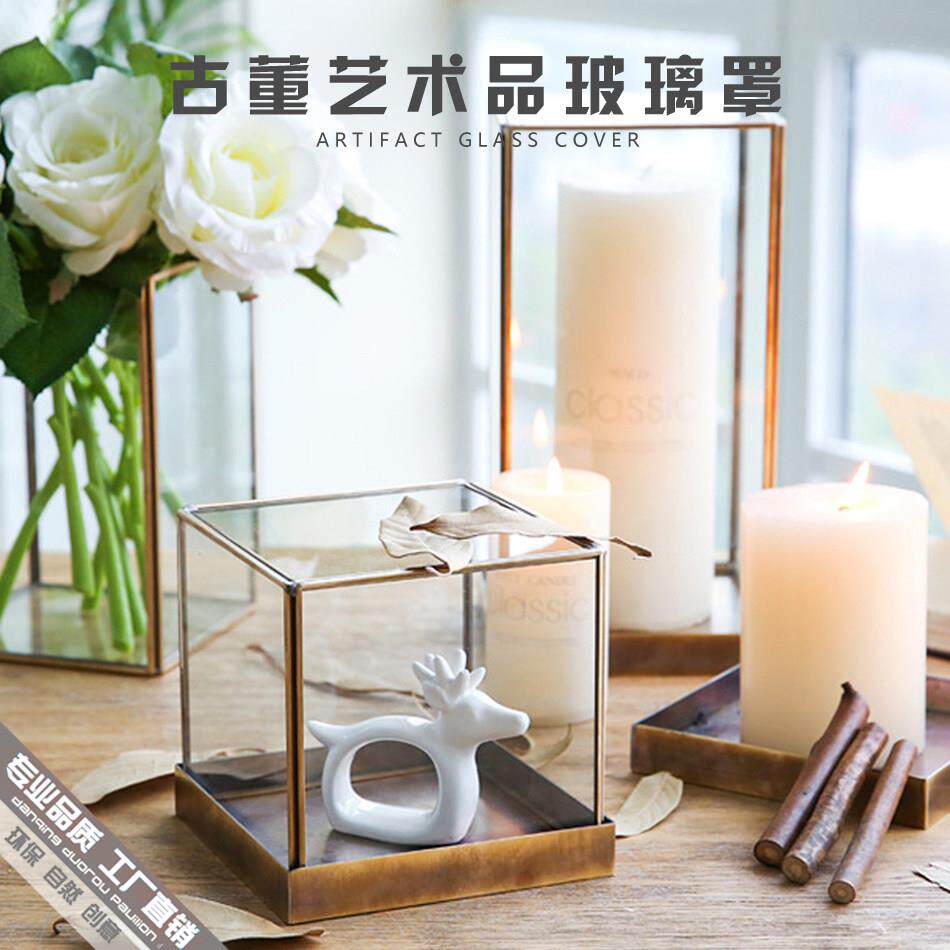 永生花玻璃防尘罩子装饰桌面摆件模型古董佛像工艺礼品摆饰展示盒