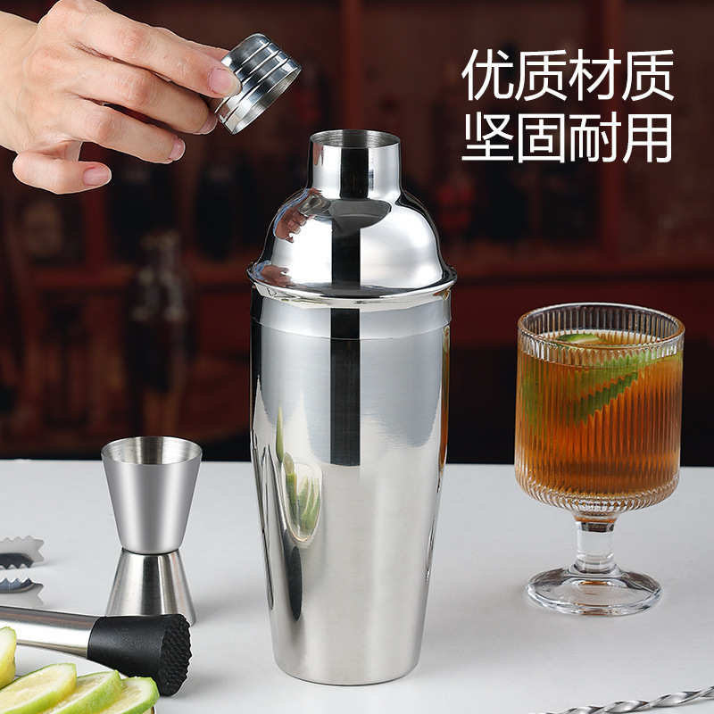 304不锈钢调酒器波士顿玻璃柠檬茶雪克杯套装工具鸡尾酒家用手摇