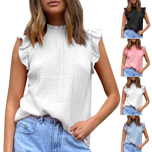 Women's patchwork sleeveless top T-shirt vest