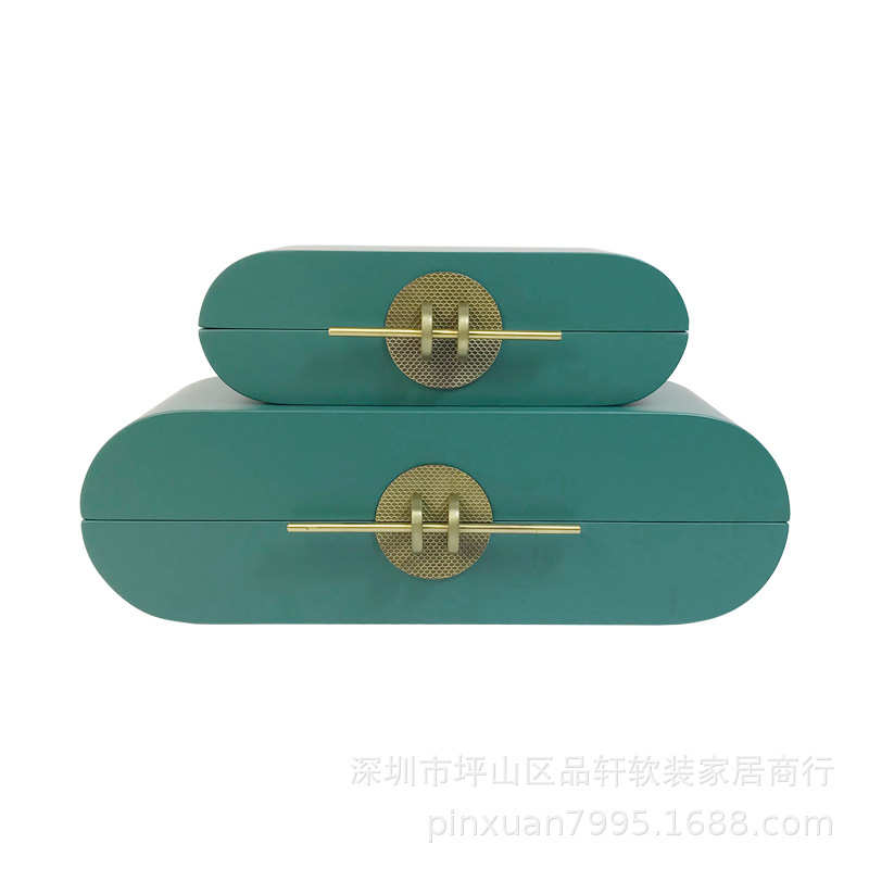 新中式样板房玄关烤漆装饰收纳盒工艺品展示首饰储物盒梳妆台摆件