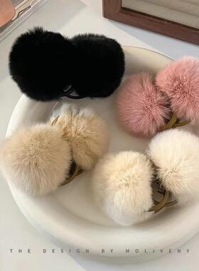 Plush ball hair clip hair grab clip cute clip hair accessory