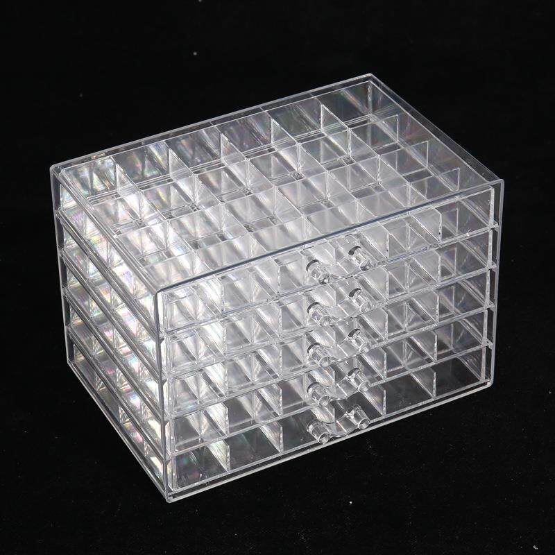 透明五层120格美甲饰品收纳盒美甲钻盒收纳盒桌面收纳盒塑料钻盒