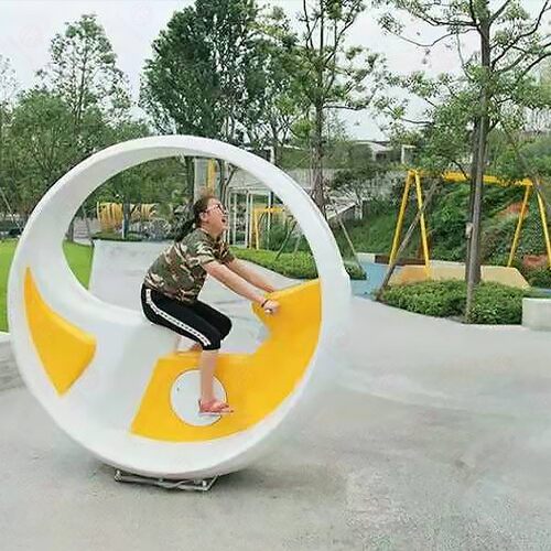 不锈钢单车喷泉户外景区引流玩水装置亲子儿童打卡骑行健身设备
