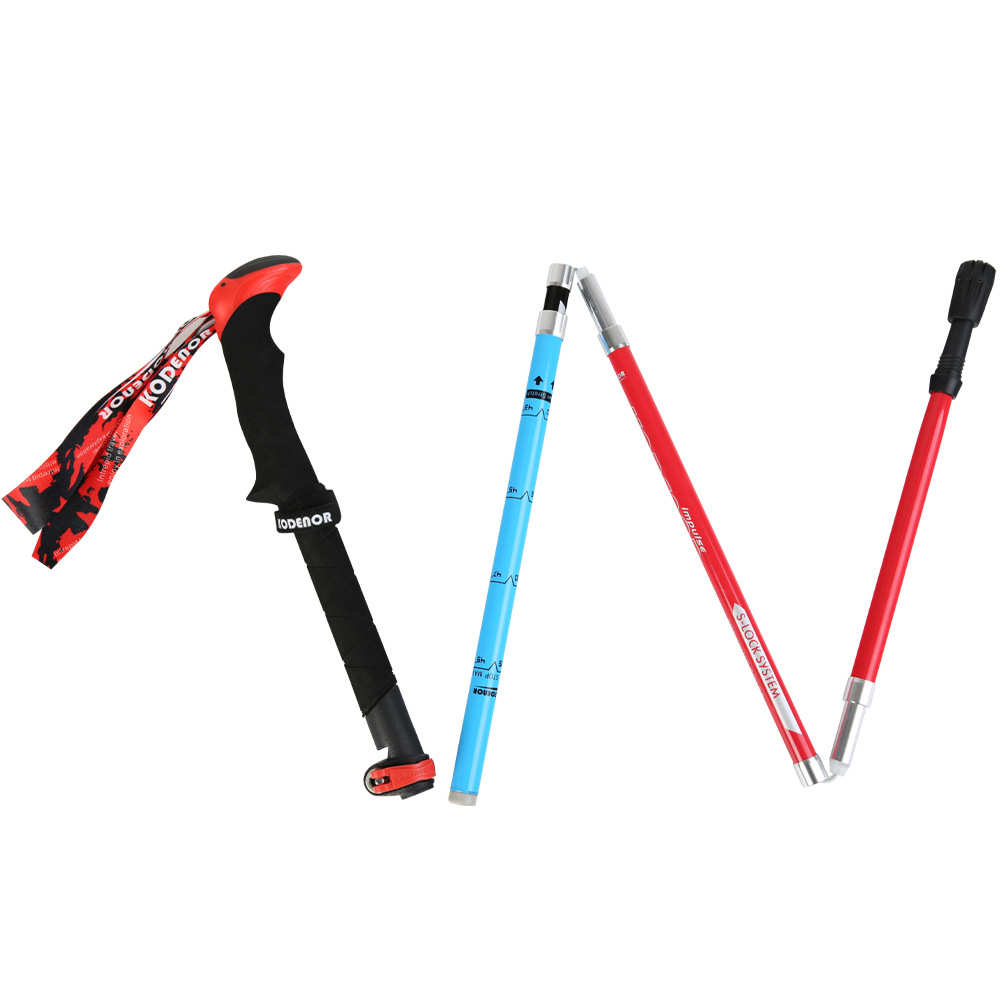 户外zyg-7系碳素纤维5节折叠登山杖外锁超轻超短多用伸缩手杖