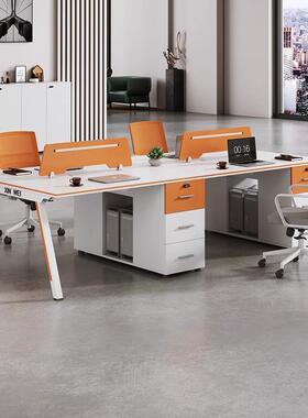 E0环保工位办公桌开放办公室电脑桌子简约现代多人位职员桌椅组合