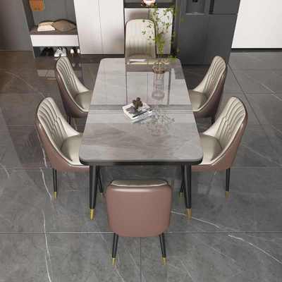 一套饭桌轻奢桌子椅子租房出租屋吃组合岩板餐桌风餐椅家用小户型