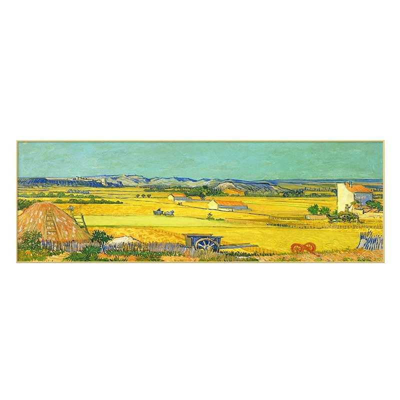 世界壁画梵高横幅卧室墙丰收麦田沙发装饰画油画客厅背景名画挂画