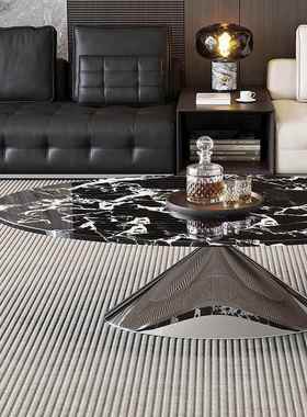 轻奢意式圆形几家用玻石客厅茶茶小户型56156桌简约化飞碟大理石