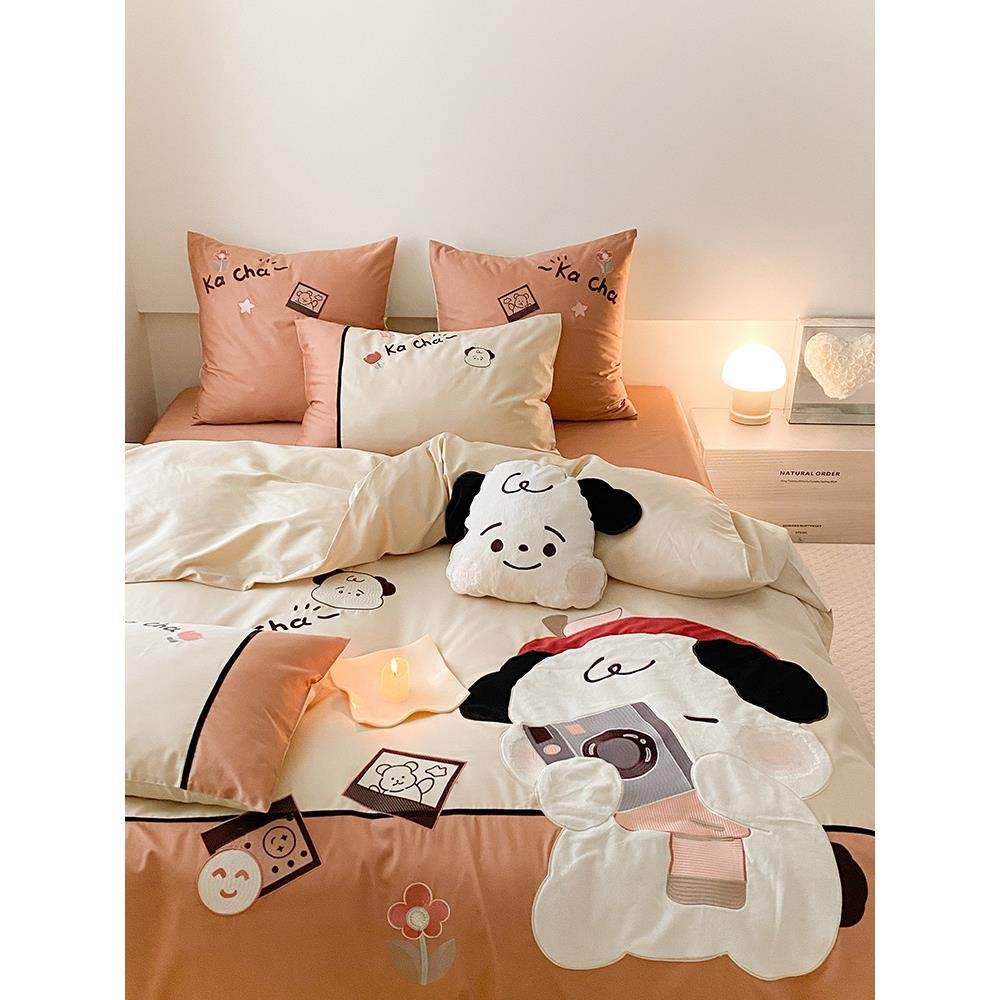 儿童四件套纯男孩100支全棉长绒棉被单三床XY--DSQX件套南通纺家