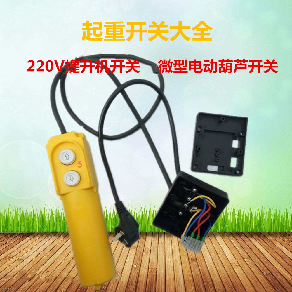 带线两项1吨提升机开关成套按钮220V上下带电容卷扬机升降机手柄