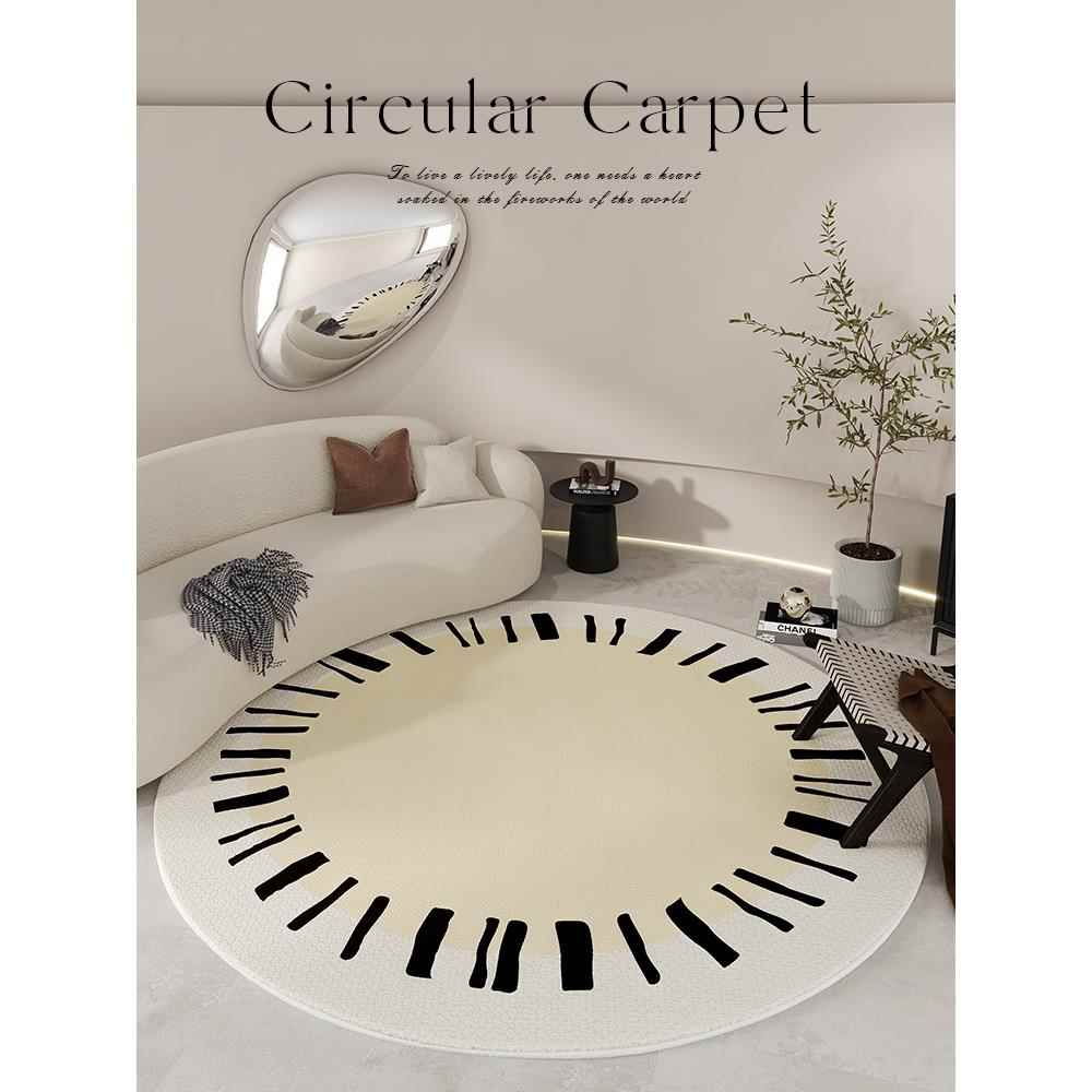 高档圆形毯2025新款轻奢高级感客厅卧室地脑电地椅垫懒人沙发垫