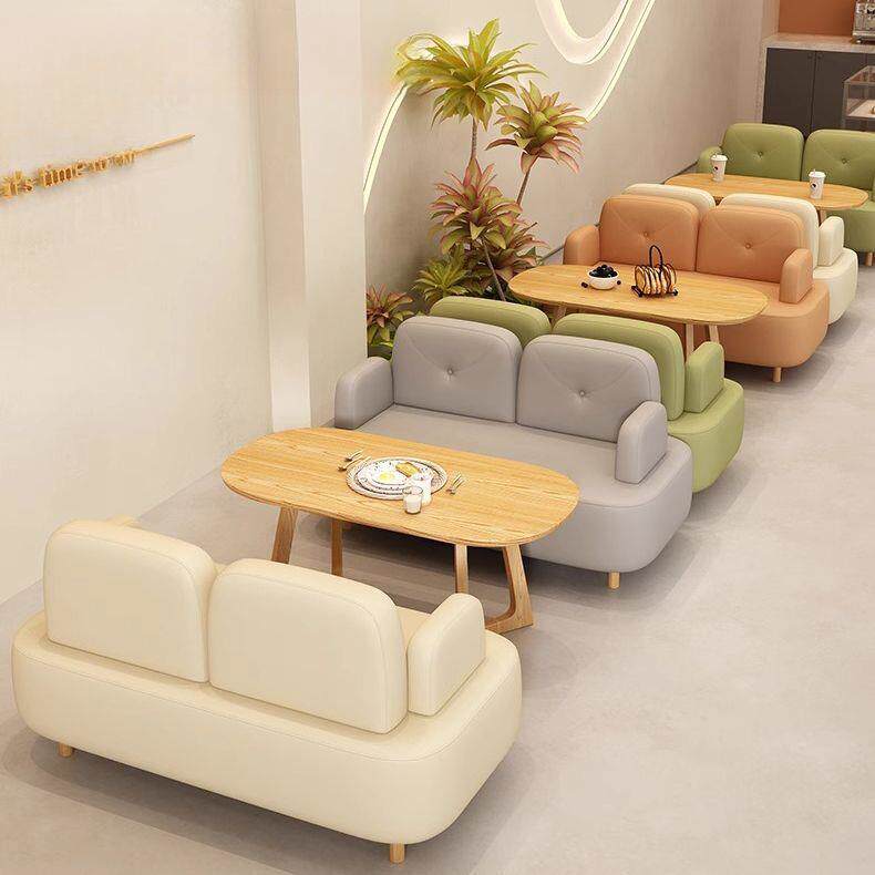 新款网红咖啡甜品奶茶店卡座沙发商用洽谈接待办公区双人桌椅组合