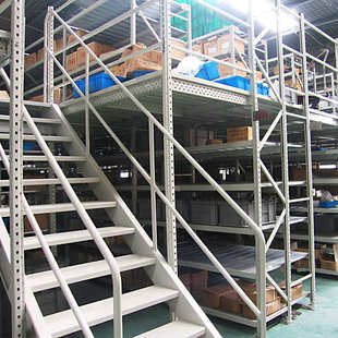 金硕货架批发储物定制仓库二三层隔层可拆装集成式钢结构阁楼平台