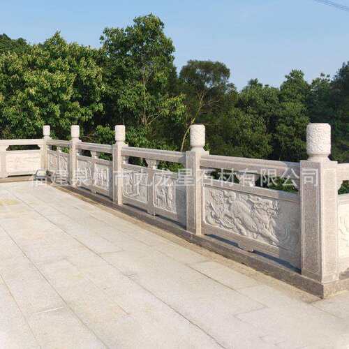 栏杆石雕公园阳台景观仿古河道护栏石 花岗岩石栏杆大桥石石栏板