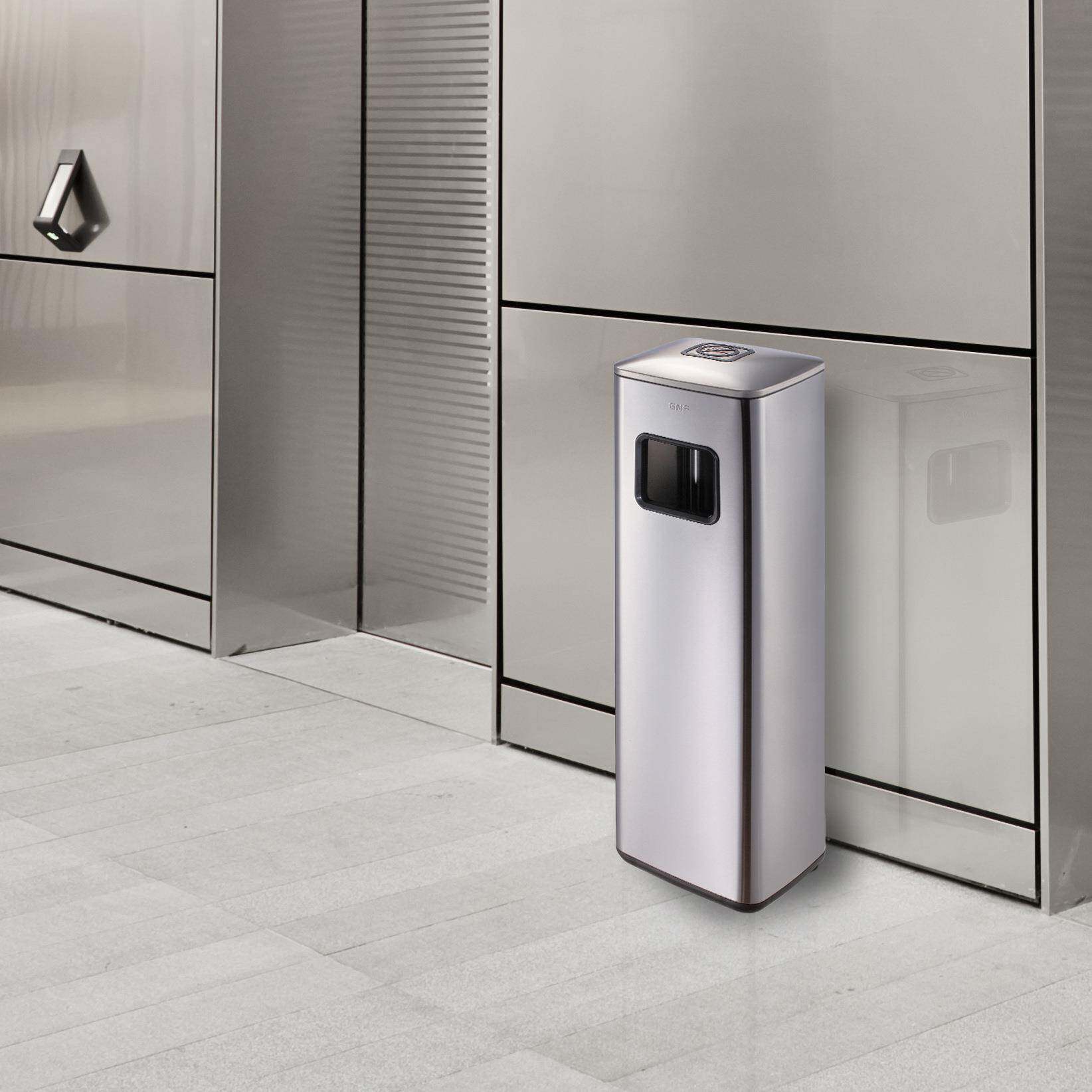 GPX-25A不锈钢方形酒店商场电梯口禁烟果皮桶商用室内垃圾桶