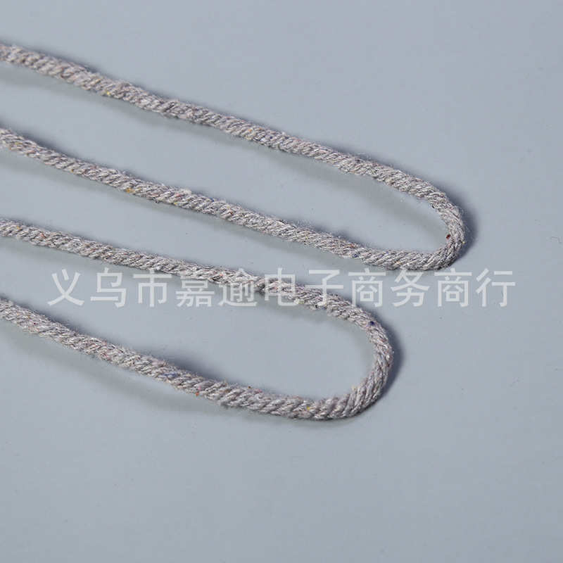 2mm-5mm灰色垃圾棉三股绳夹边绳 坎线嵌线绳开线棉绳服装服饰批发