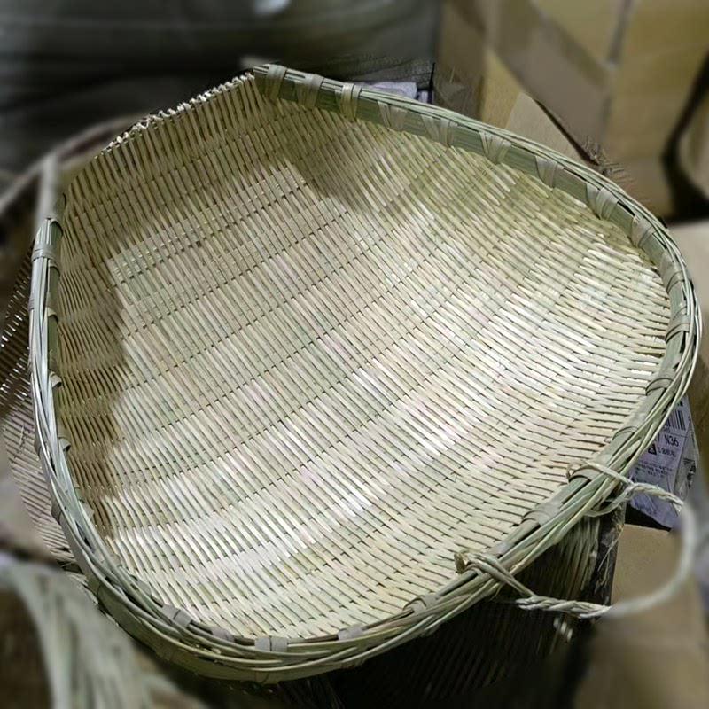 竹编制品筲箕采摘蔬菜收纳筐簸箕农家家用淘米洗菜盆沥水筐圆形