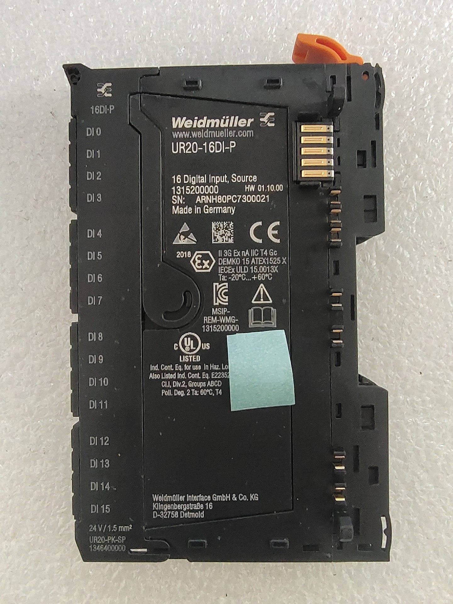 Weidmuller  魏德米勒  UR20-16DI-P