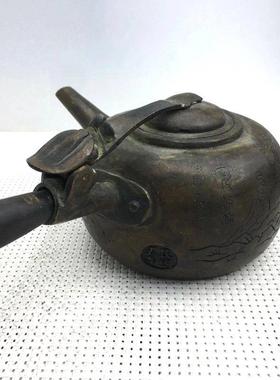 摆古玩酒收藏古仿做旧铜器黑色ZYA壶茶壶件古旧2