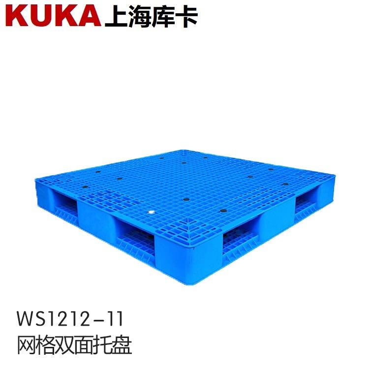 厂家直供1212网格双面塑胶栈板垫仓板卡板叉车周转上海塑料托盘图片